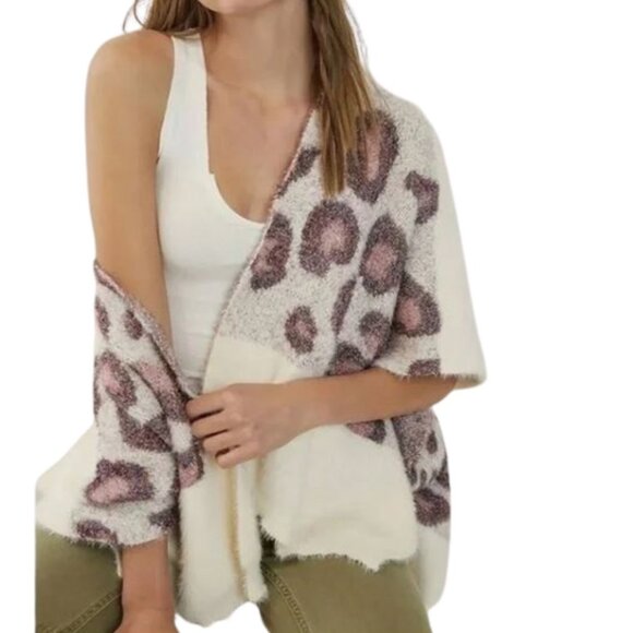 Anthropologie Kenzie Leopard Shimmer wrap open front  Sweater Cardigan. NWOT - Picture 2 of 16